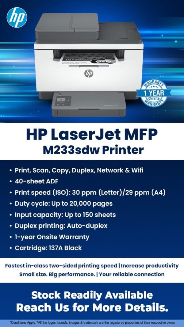 HP Laserjet MFP M233sdw Printer