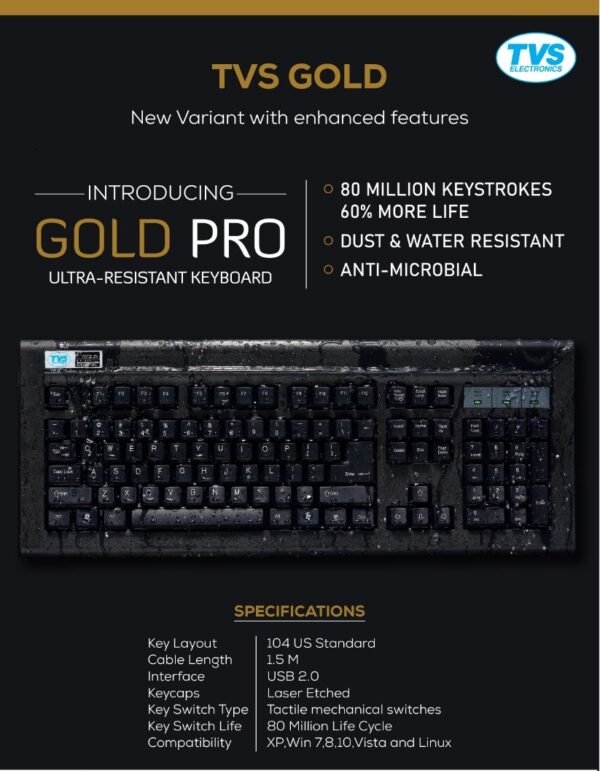 TVSe Gold Pro Ultra Resistant Keyboard